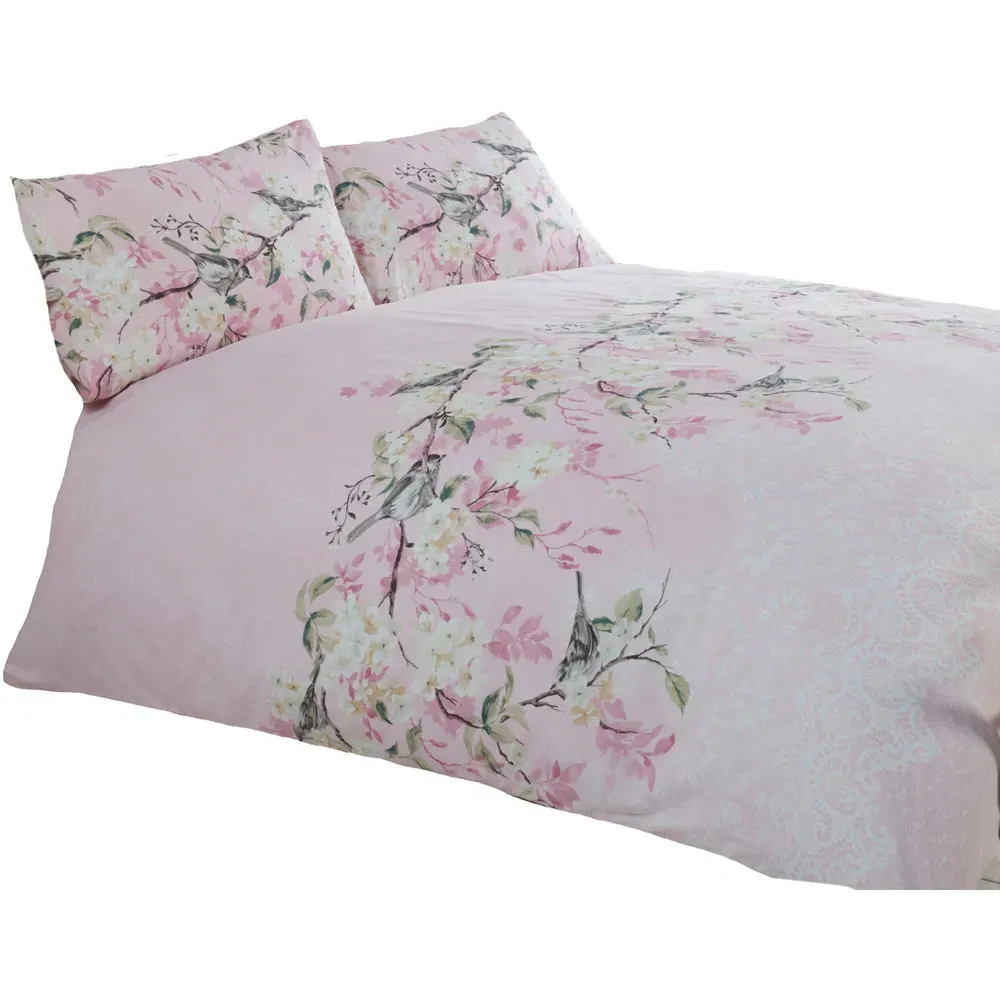 Eloise King Size Duvet Cover Set - Pink, Cotton