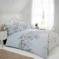 Eloise Single Duvet Cover Set - Blue, Cotton