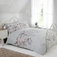 Eloise Single Duvet Cover Set - Grey, Cotton