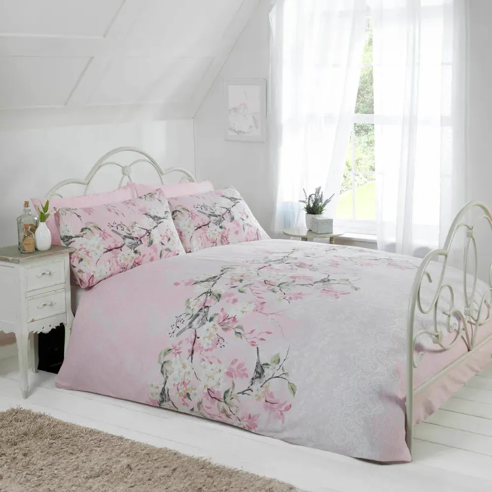 Eloise Super King Duvet Cover Set - Pink, Cotton