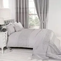 Everdean King Size Duvet Set - Silver, Cream