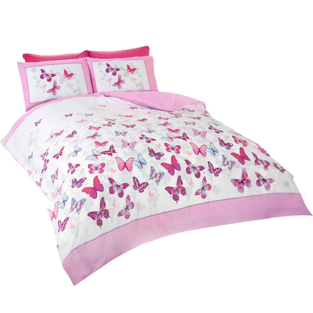 Flutter King Size Duvet Set - Pink