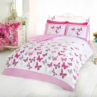 Flutter King Size Duvet Set - Pink