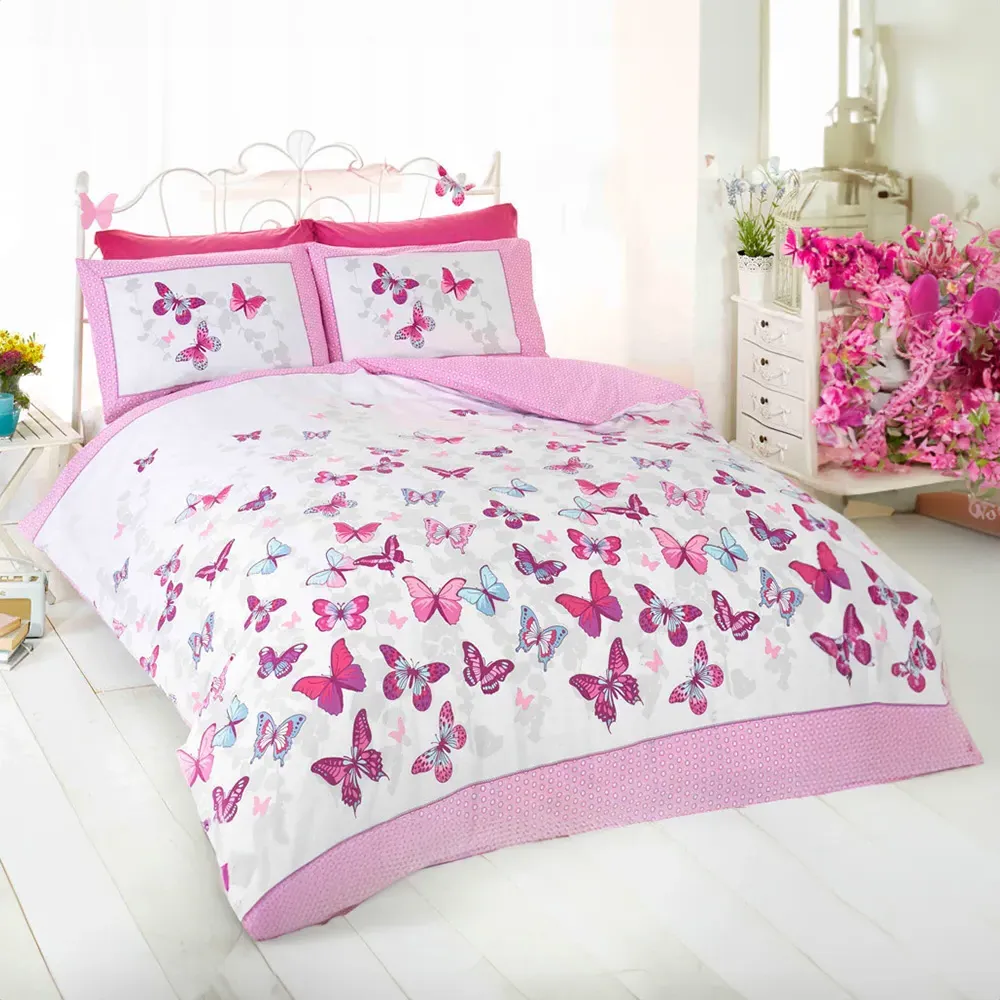 Flutter King Size Duvet Set - Pink