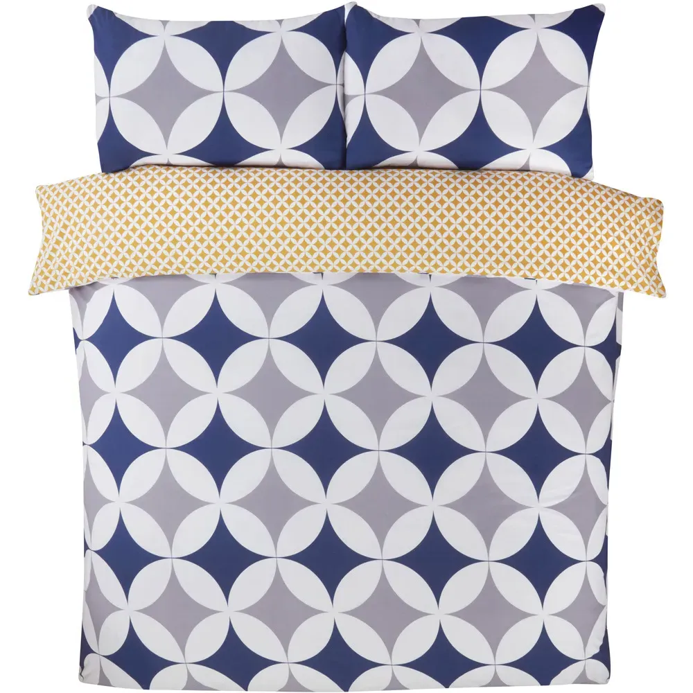 Geo Double Duvet Set - Blue