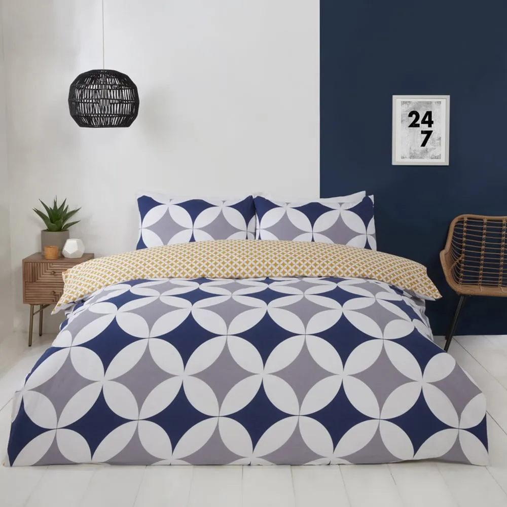 Geo Double Duvet Set - Blue image