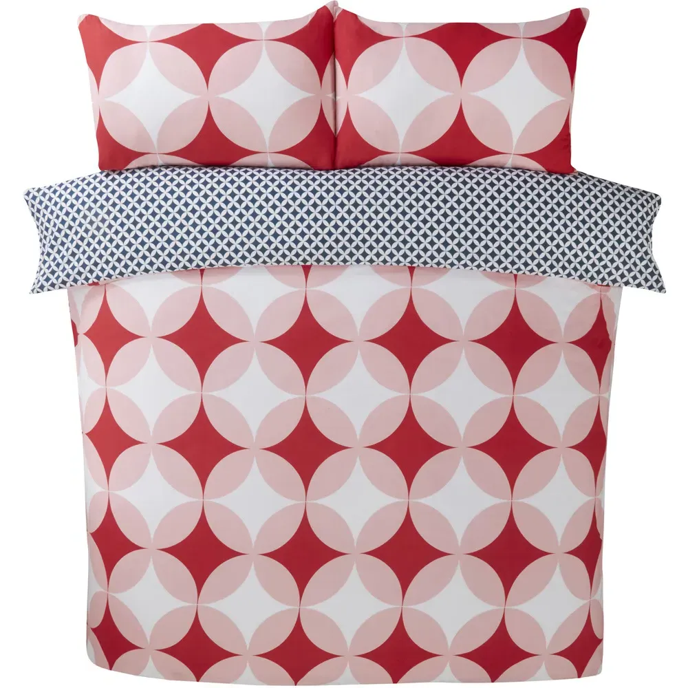 Geo Double Duvet Set - Red