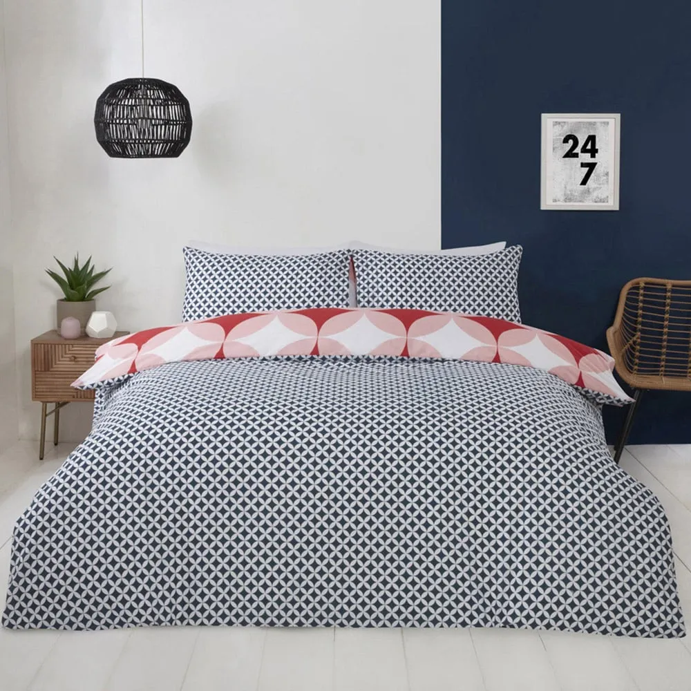 Geo Double Duvet Set - Red