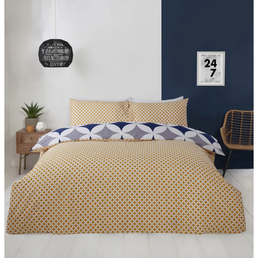 Geo King Size Duvet Set - Blue