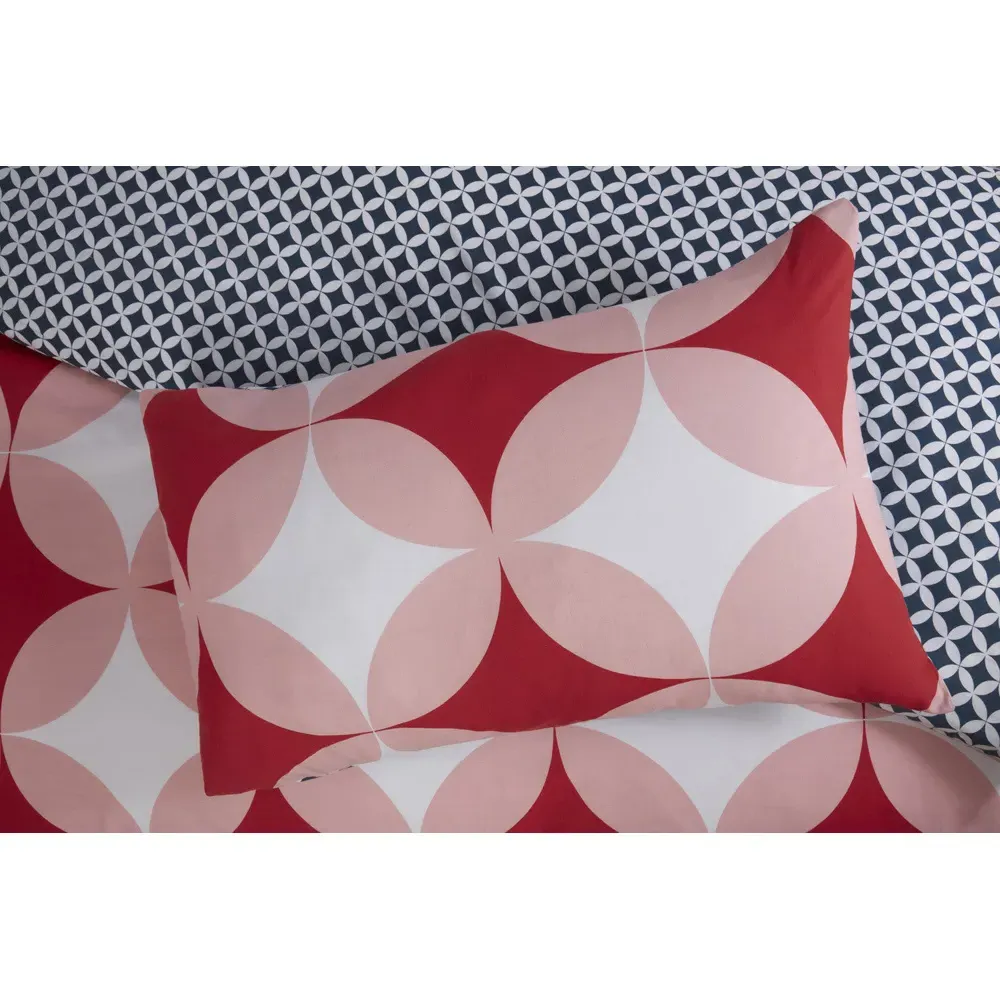 Geo King Size Duvet Set - Red