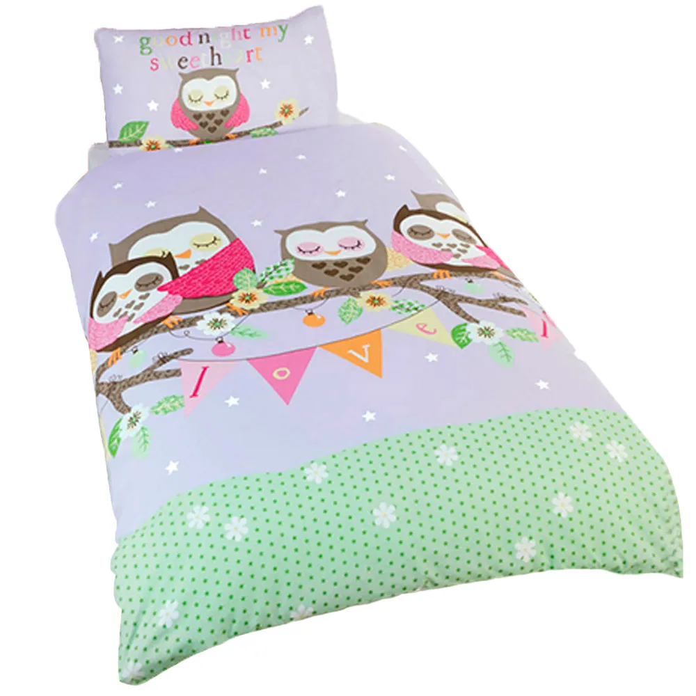 Goodnight Sweetheart Single Duvet Cover Set - Pink
