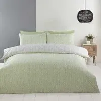 Helston Double Duvet Set - Green, Microfiber