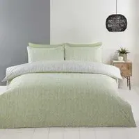 Helston Single Duvet Set - Green, Microfiber