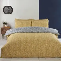 Helston Single Duvet Set - Yellow, Microfiber