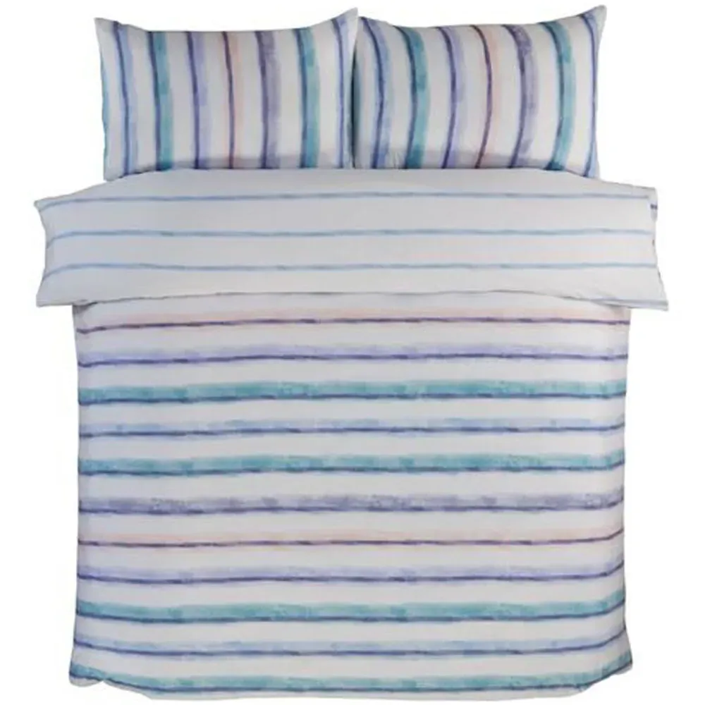 Horizon Double Duvet Cover Set Reversible - Blue, Polyester