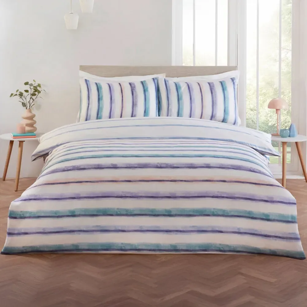 Horizon Single Duvet Cover Set Reversible - Blue, Polyester image