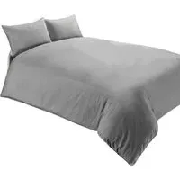 King 400 Thread Count Quilt Cover - Silver, Cotton Percale