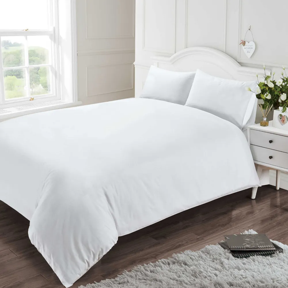 King 400 Thread Count Quilt Cover - White, Cotton Percale