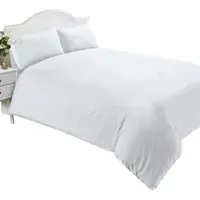King 400 Thread Count Quilt Cover - White, Cotton Percale