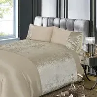 King Size Duvet Set - Cream, Velvet