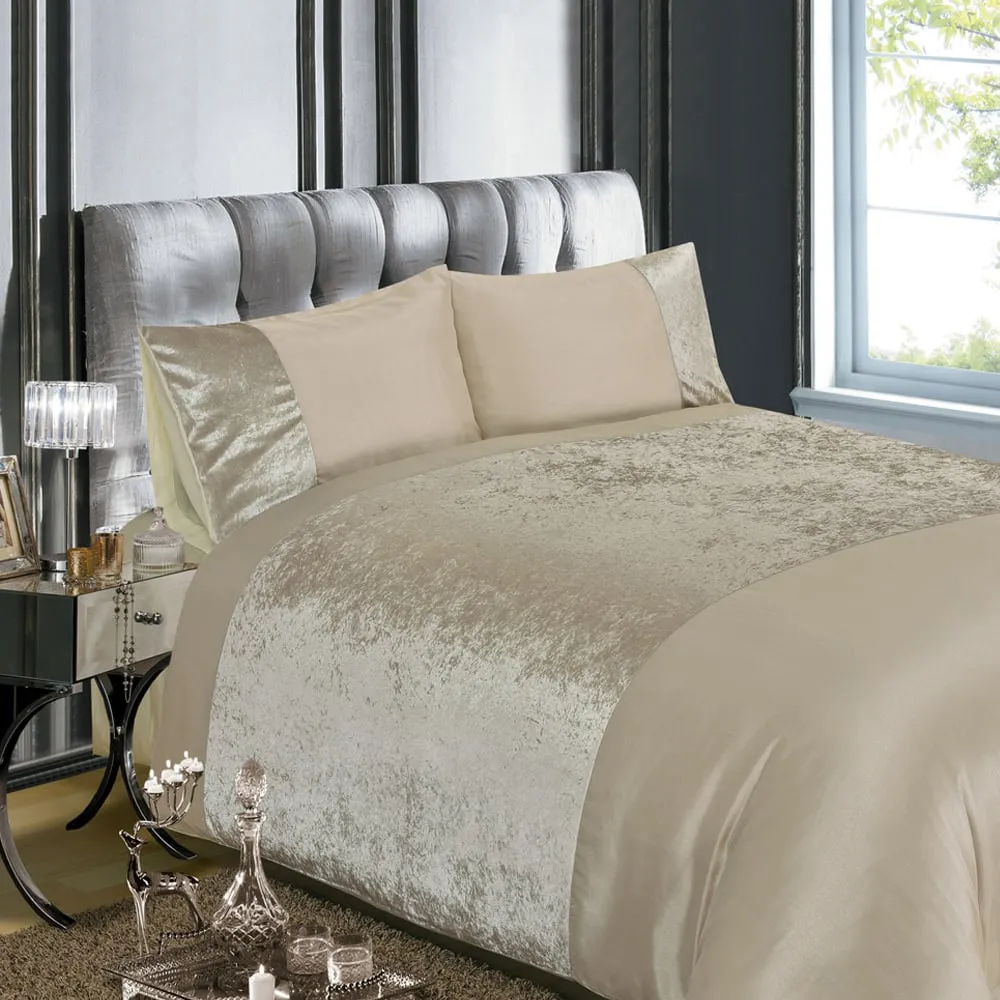 King Size Duvet Set - Cream, Velvet