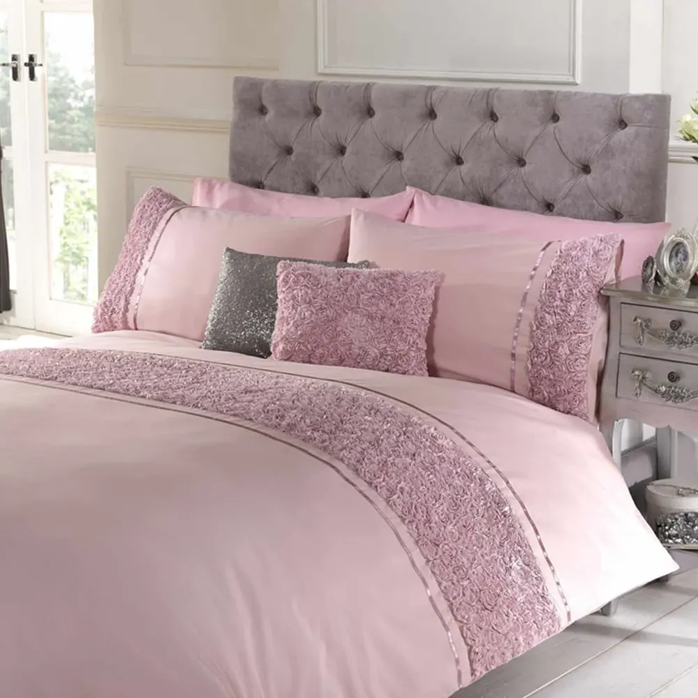 Limoges King Size Duvet Set with Ruffles - Pink image