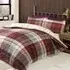 Lomond Check Double Duvet Set - Red, Brushed Cotton