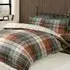 Lomond Check Single Duvet Set - Terracotta, Brushed Cotton