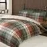 Lomond Check Super King Size Duvet Set - Orange, Brushed Cotton
