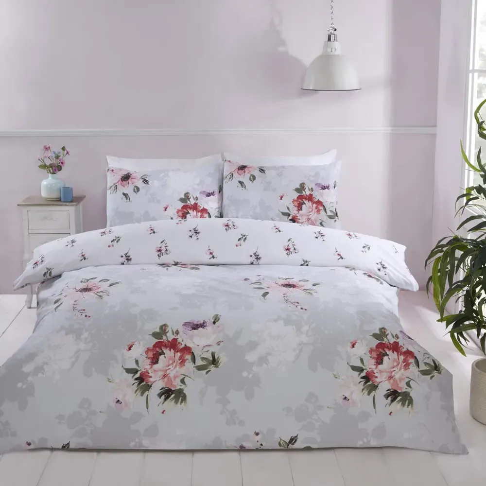 Margo Double Duvet Set - Grey, Microfibre