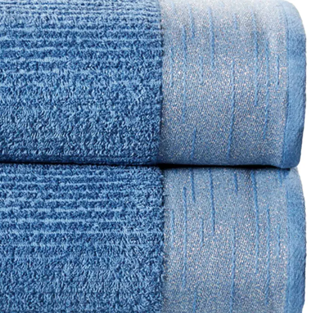 Mayfair Bath Sheet Bundle Set of 2 - Blue, Cotton