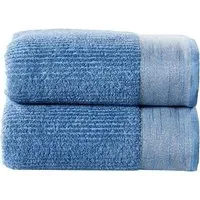 Mayfair Bath Sheet Bundle Set of 2 - Blue, Cotton