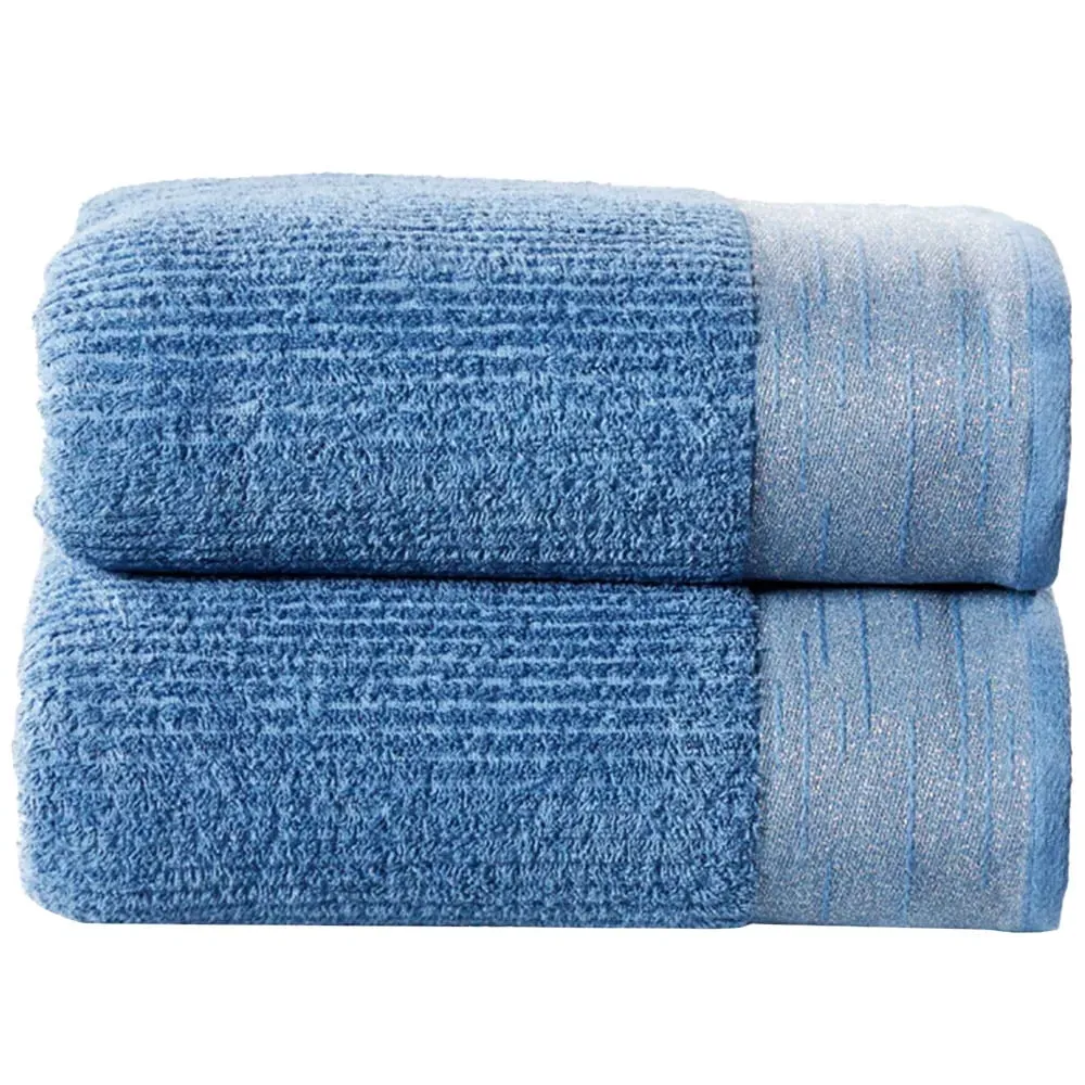 Mayfair Bath Sheet Bundle Set of 2 - Blue, Cotton image