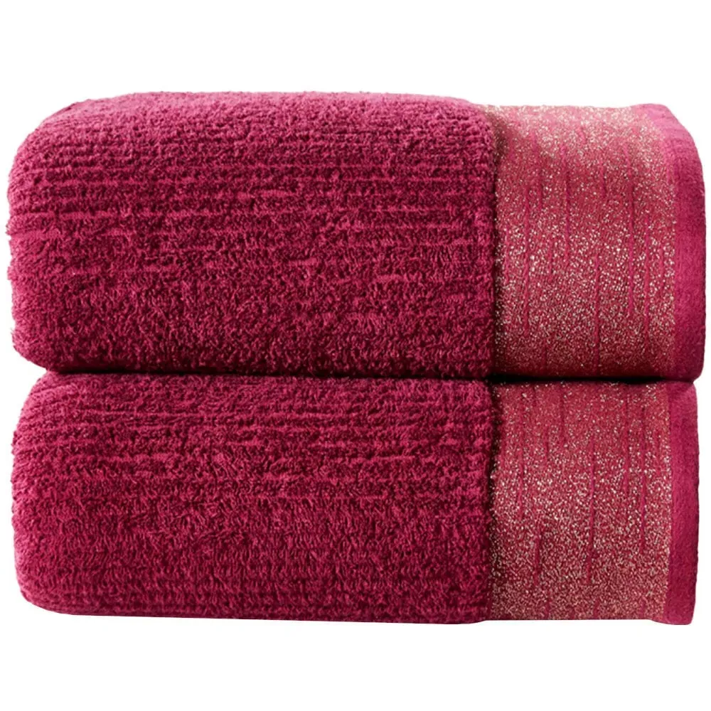 Mayfair Bath Sheet Bundle Set of 2 - Purple, Cotton image