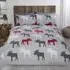 Moose King Size Duvet Set - Grey, Brushed Cotton