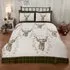 New Angus Stag Double Duvet Set - Green, Brushed Cotton