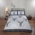 New Angus Stag Double Duvet Set - Grey, Brushed Cotton