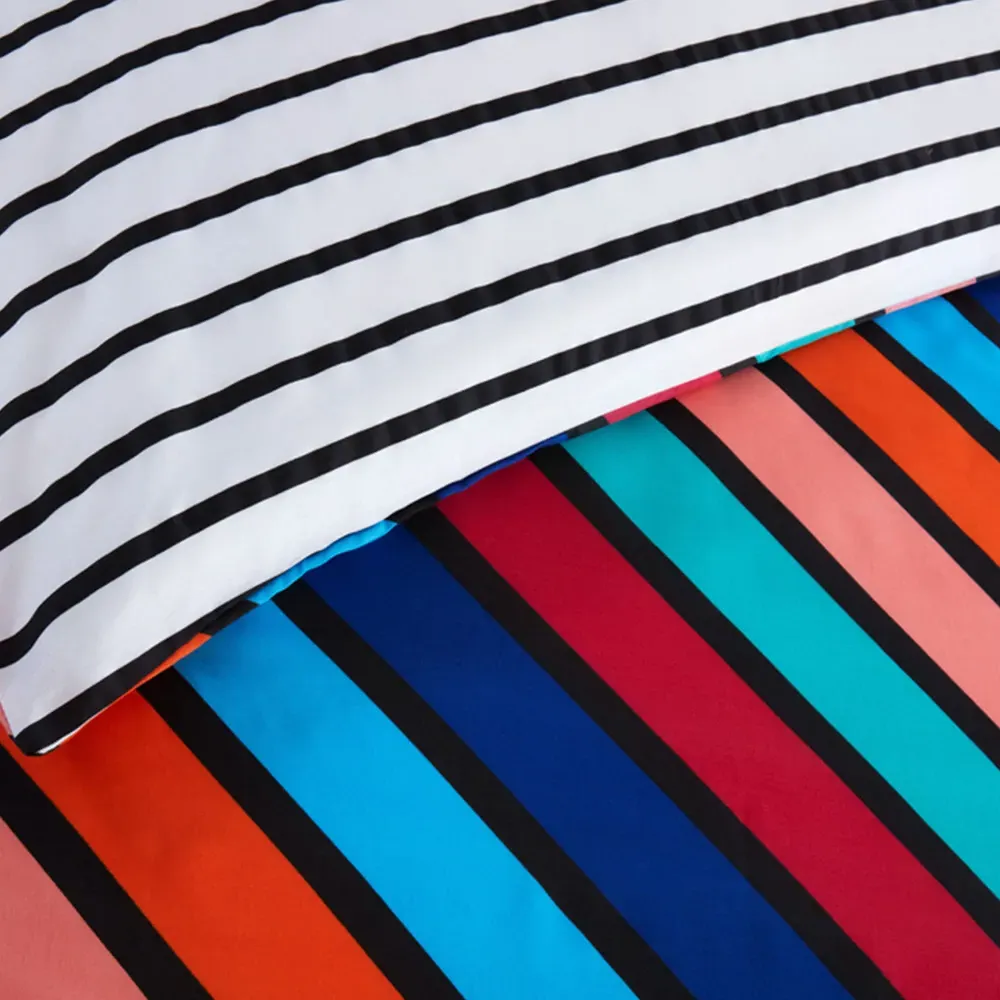 Oxford King Size Duvet Cover Set Reversible - Blue, Microfibre