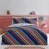 Oxford Single Bright Stripe Reversible Duvet Cover Set - Blue