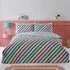 Oxford Single Pastel Stripe Reversible Duvet Cover Set - Green