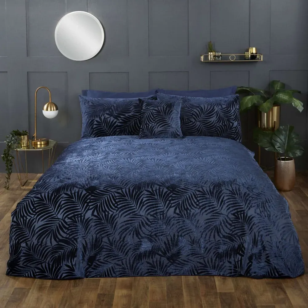 Paloma Single Duvet Set - Navy, Velvet image