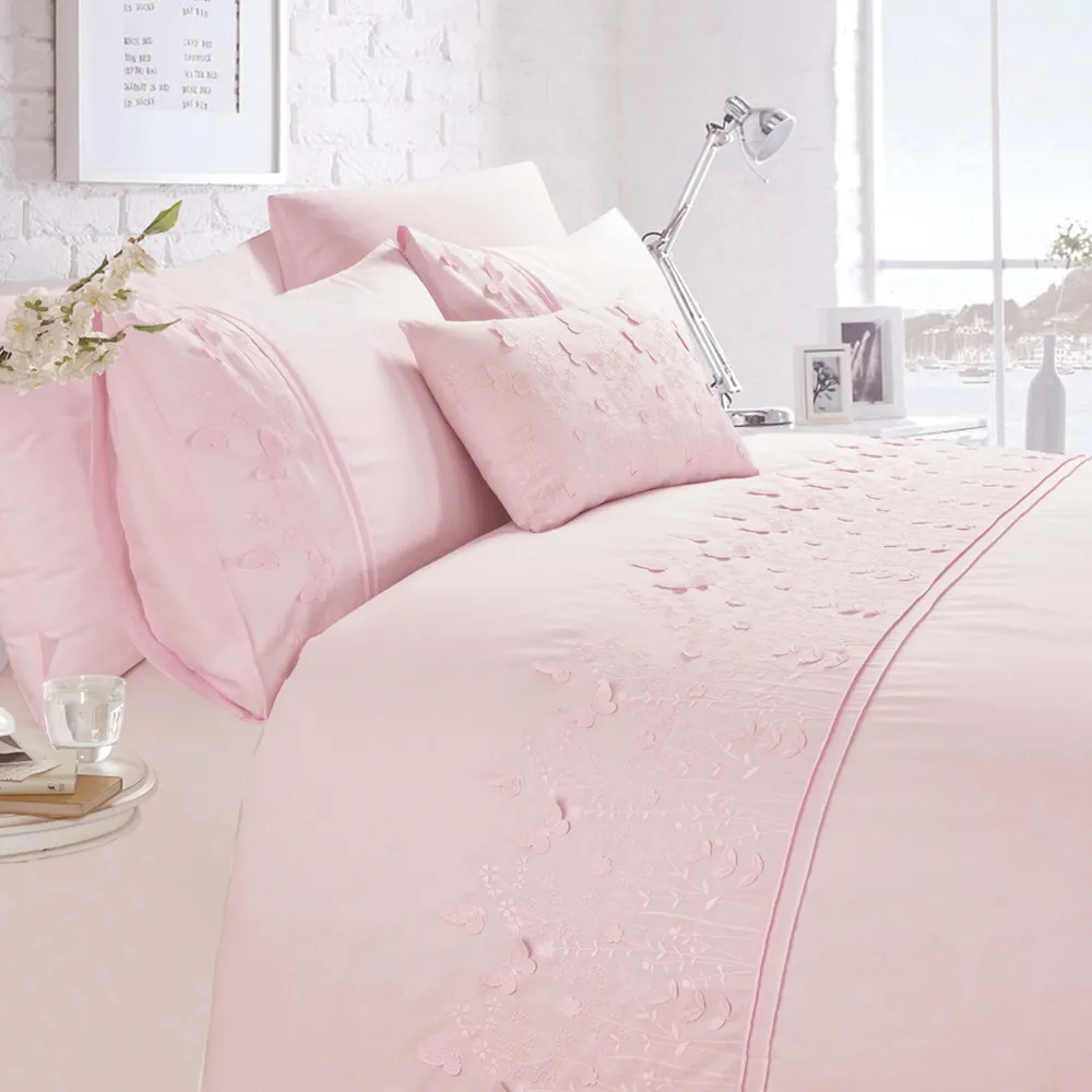 Papillon Double Duvet Set - Pink