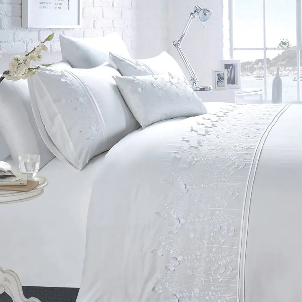 Papillon Single Duvet Set - White image