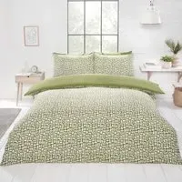 Pebbles Double Duvet Set - Green, Microfibre