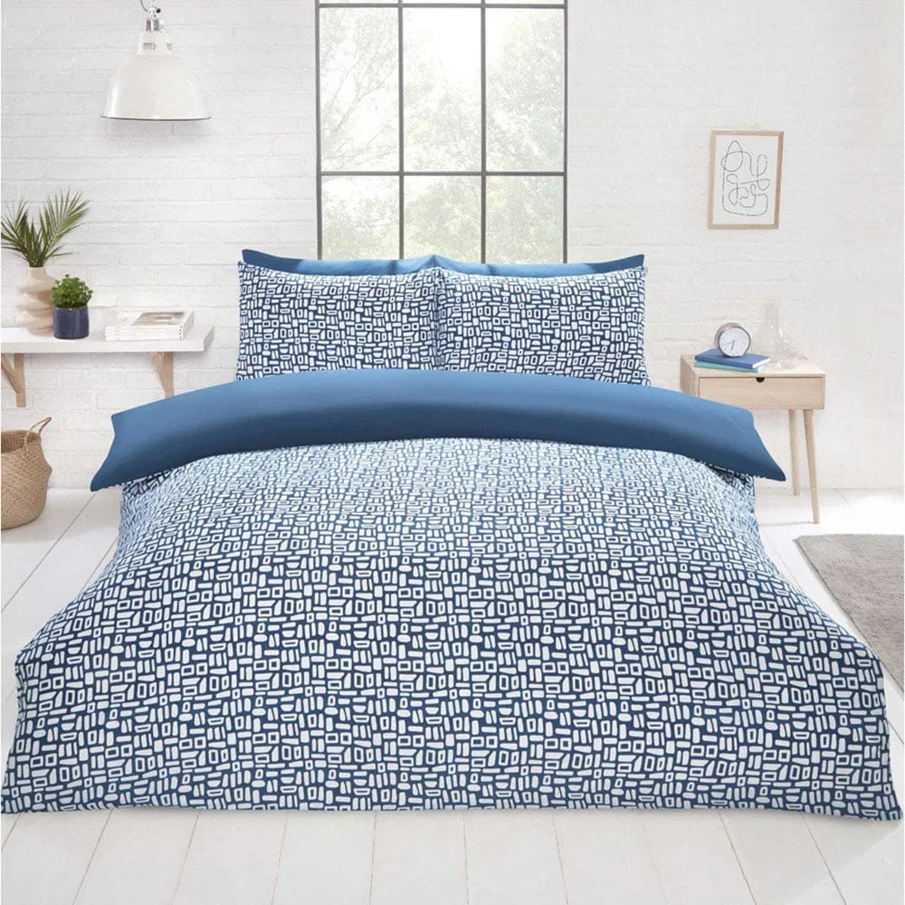 Pebbles King Size Duvet Set - Blue, Microfibre