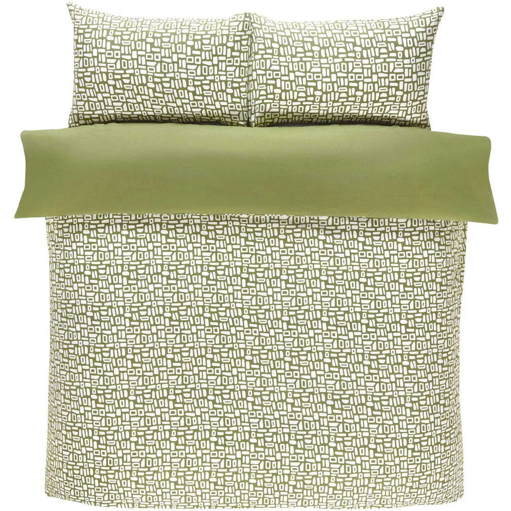 Pebbles Single Duvet Set - Green, Microfibre