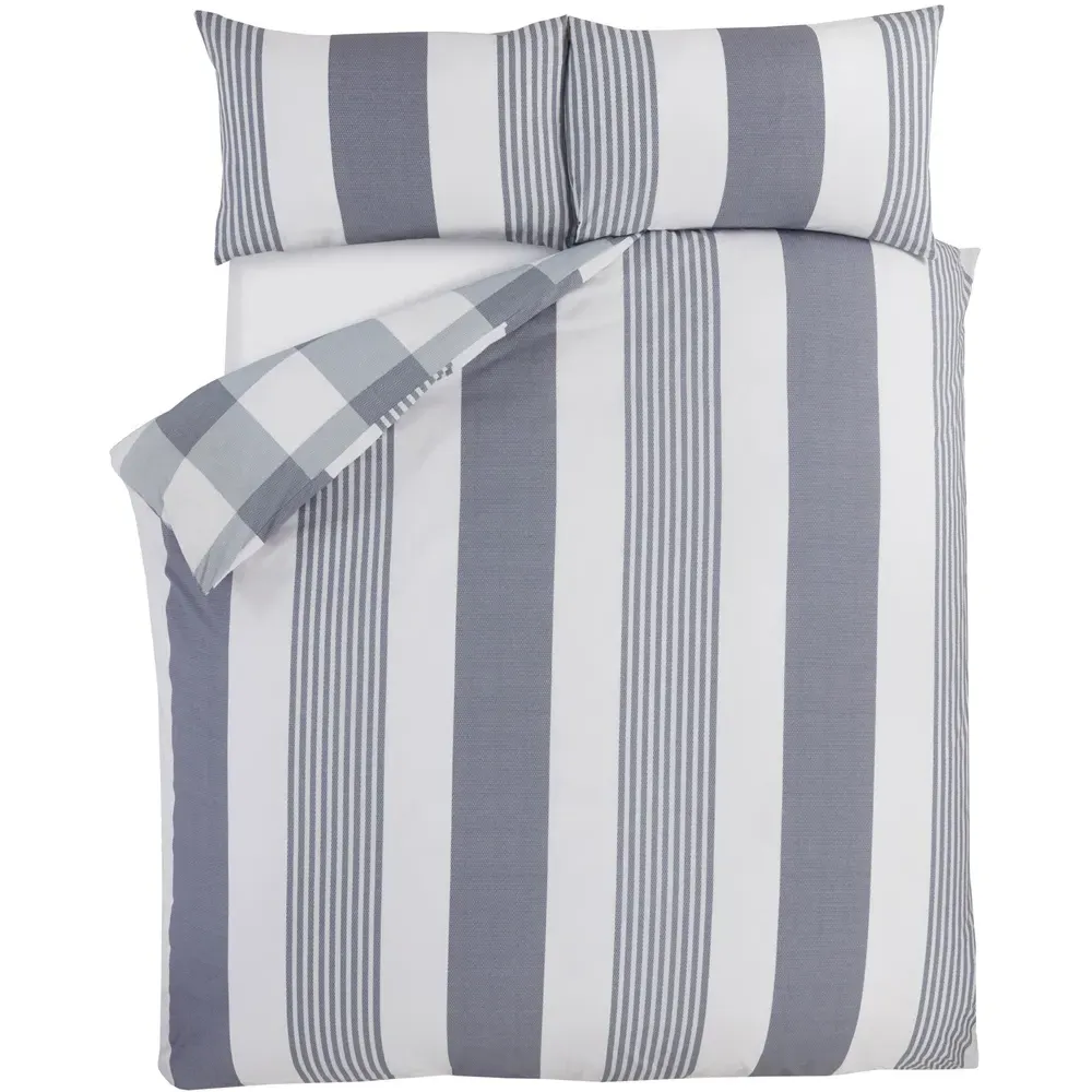 PH Chambray King Size Duvet Set - Blue, Cotton