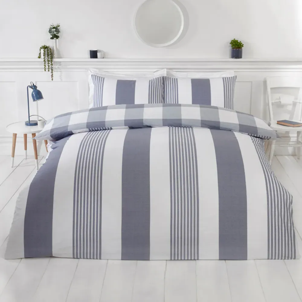 PH Chambray King Size Duvet Set - Blue, Cotton