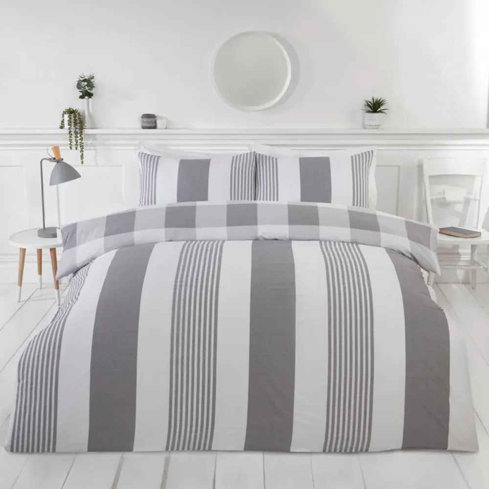 PH Chambray Single Duvet Set - Silver, Cotton image