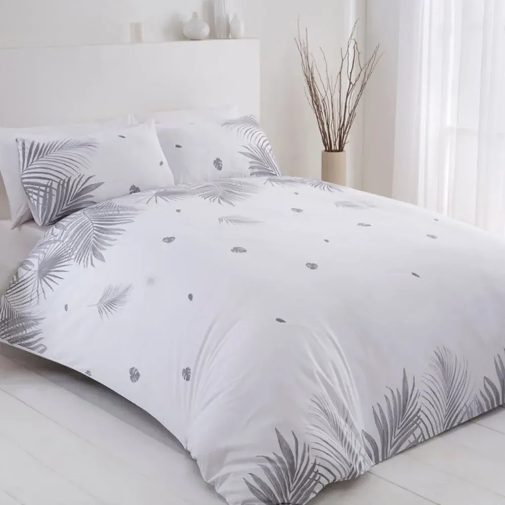 PH Tropics Double Duvet Set - Silver, Cotton